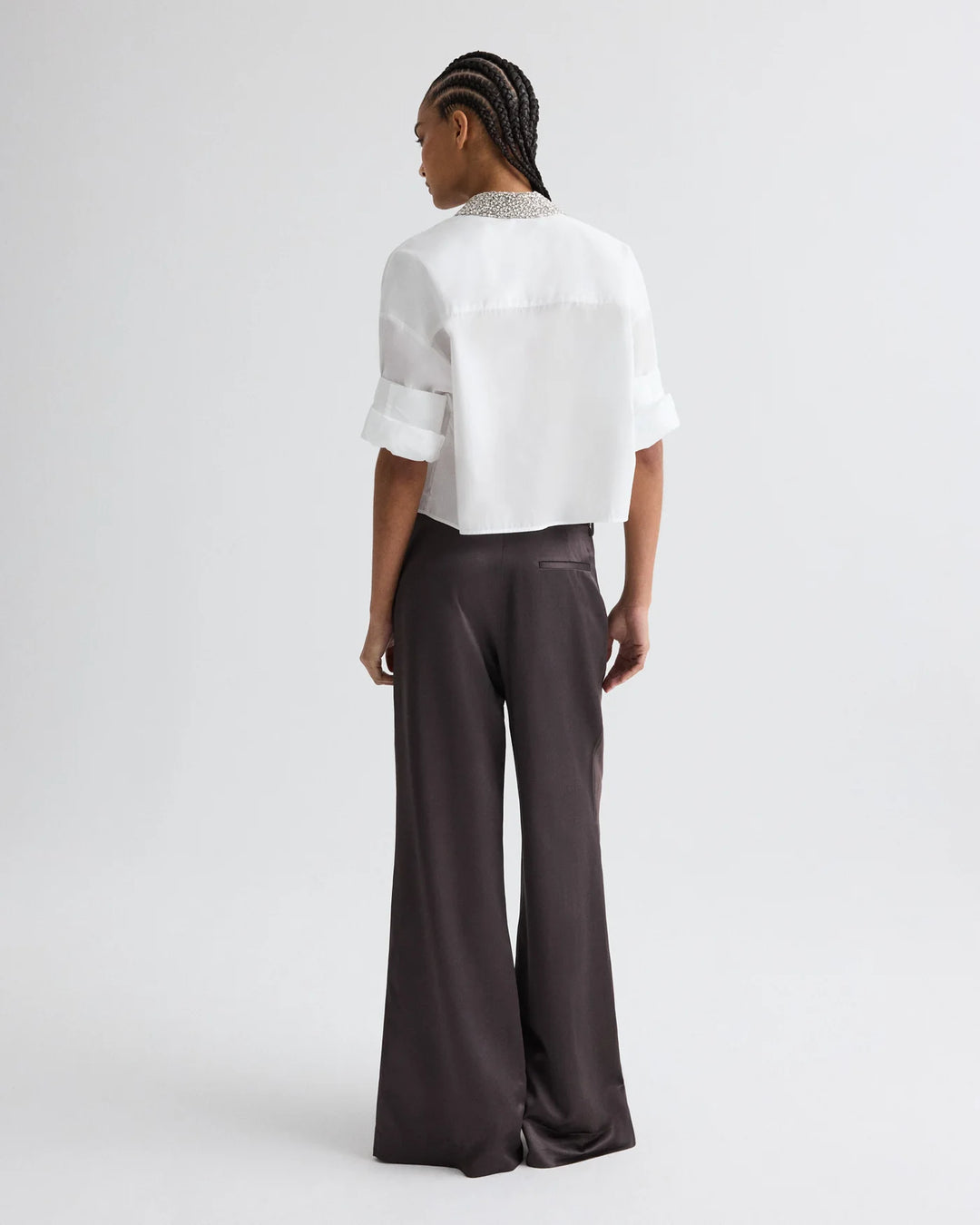 TWP - Next Ex Shirt with Crystal Collar - White