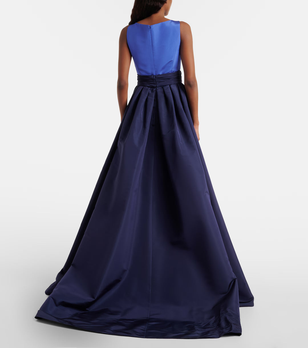 Color-Blocked Column Gown with Overskirt - More Colors Available