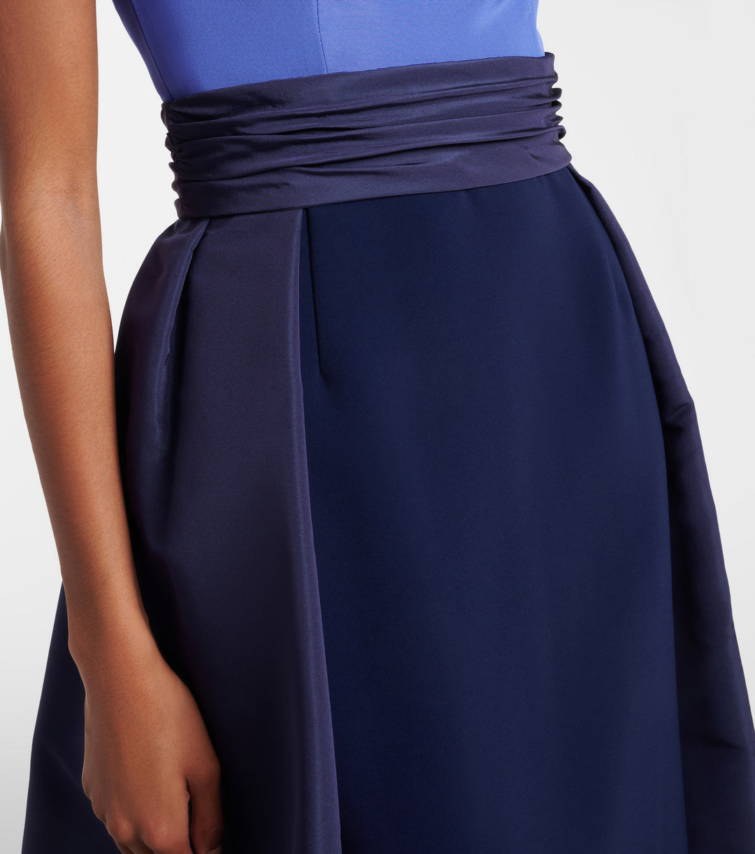 Color-Blocked Column Gown with Overskirt - More Colors Available