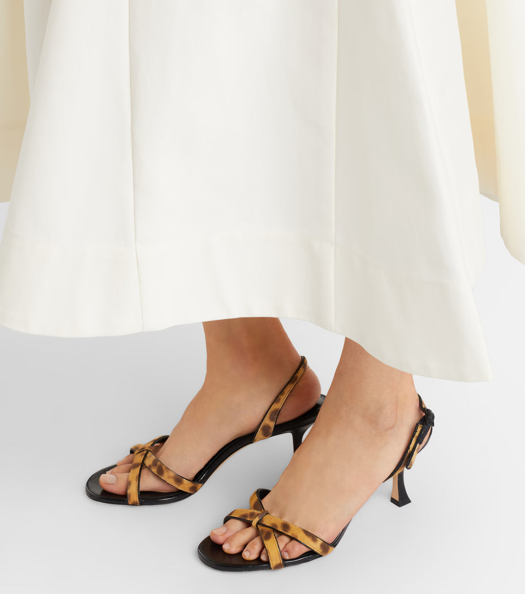 Elsy Calf Hair Sandal - Brown Print