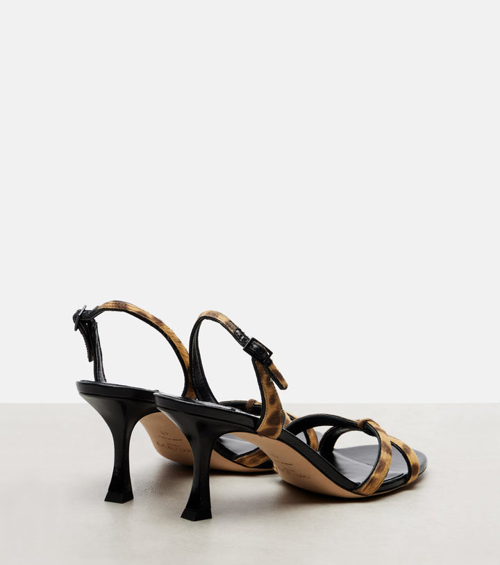 Elsy Calf Hair Sandal - Brown Print