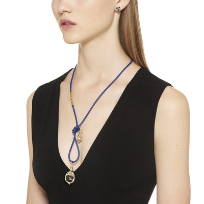 18K Blue Leather Cord - 32"