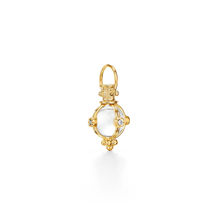18K Extra Small Diamond Classic Round Amulet