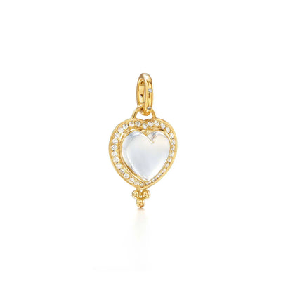 18K PAVÉ HEART PENDANT - Small