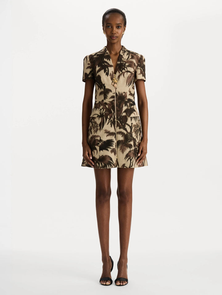 Palm Day Mini Dress - Brown