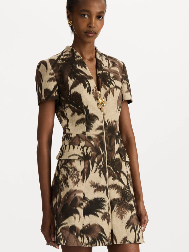 Palm Day Mini Dress - Brown