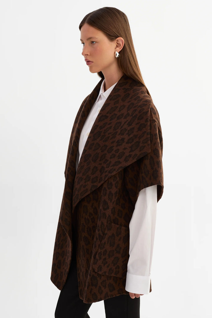 Penelope Wool Coat - Animal Print