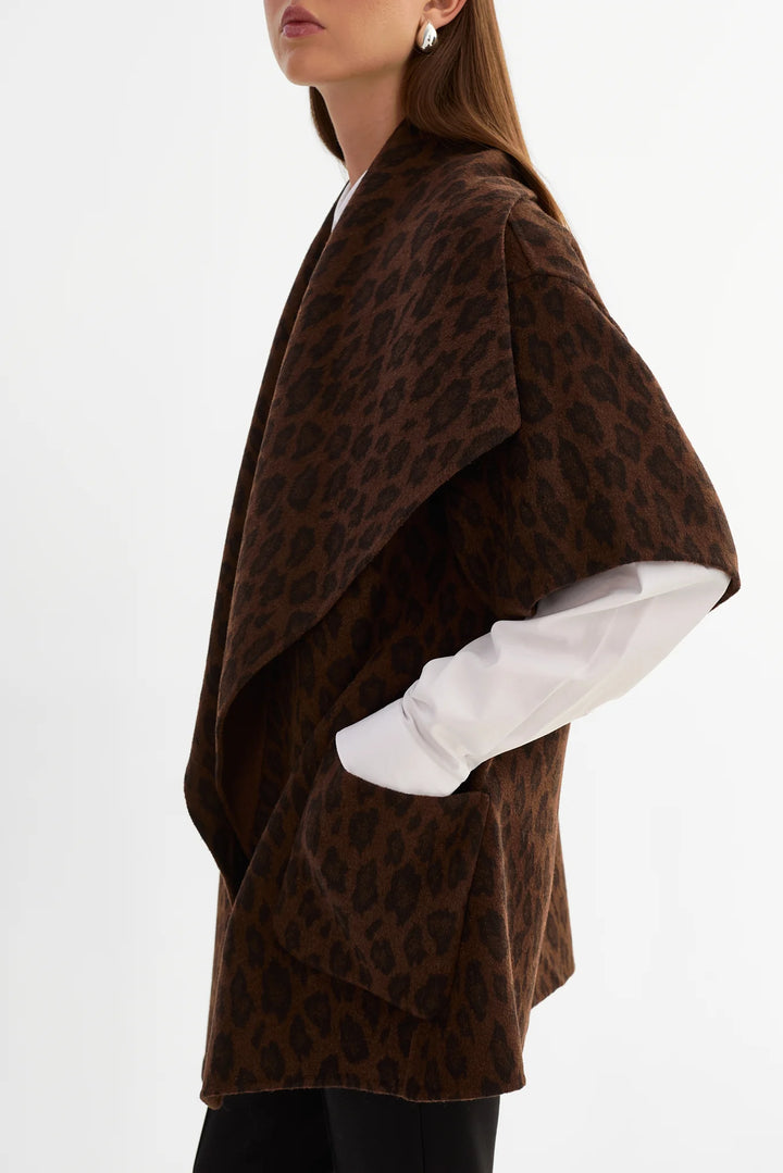 Penelope Wool Coat - Animal Print