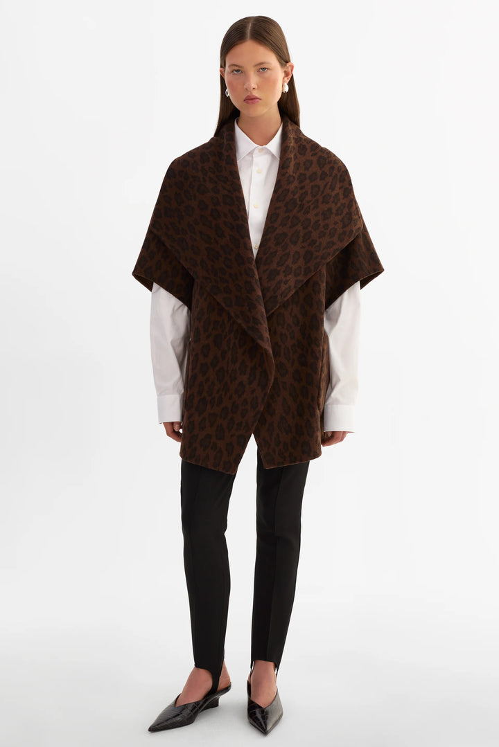 Penelope Wool Coat - Animal Print
