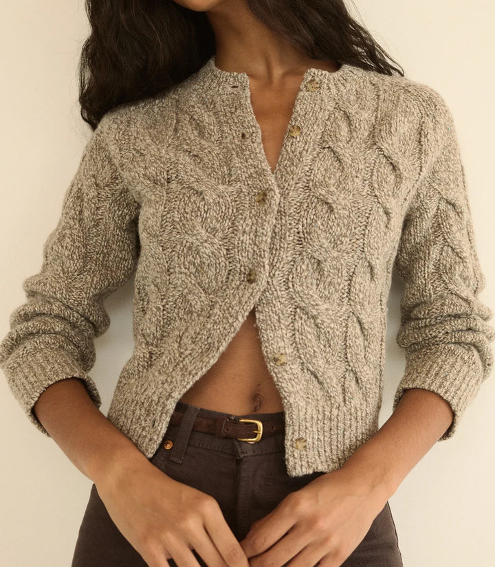 Penrose Cable Cardigan - Grey Multi