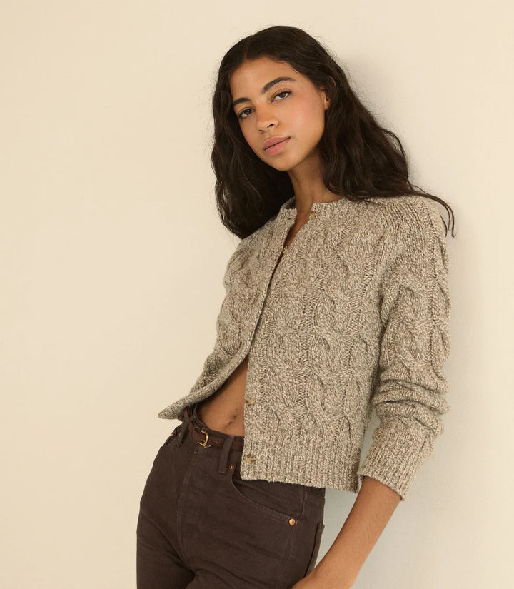Penrose Cable Cardigan - Grey Multi