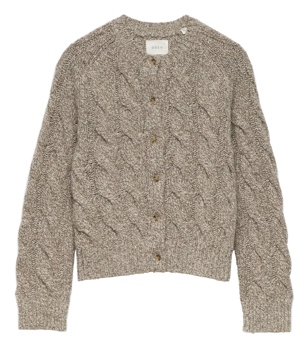 Penrose Cable Cardigan - Grey Multi