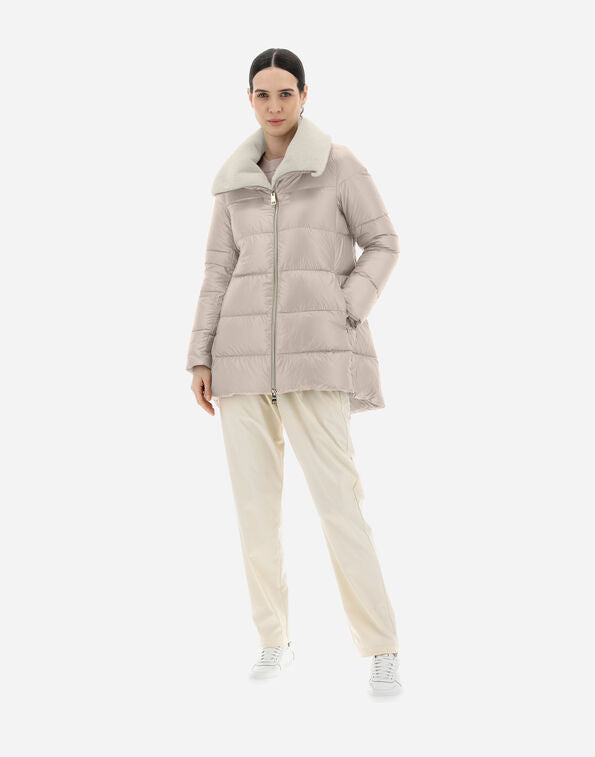 OVERSIZED ULTRALIGHT NYLON AND LADY JACKET - CHANTILLY