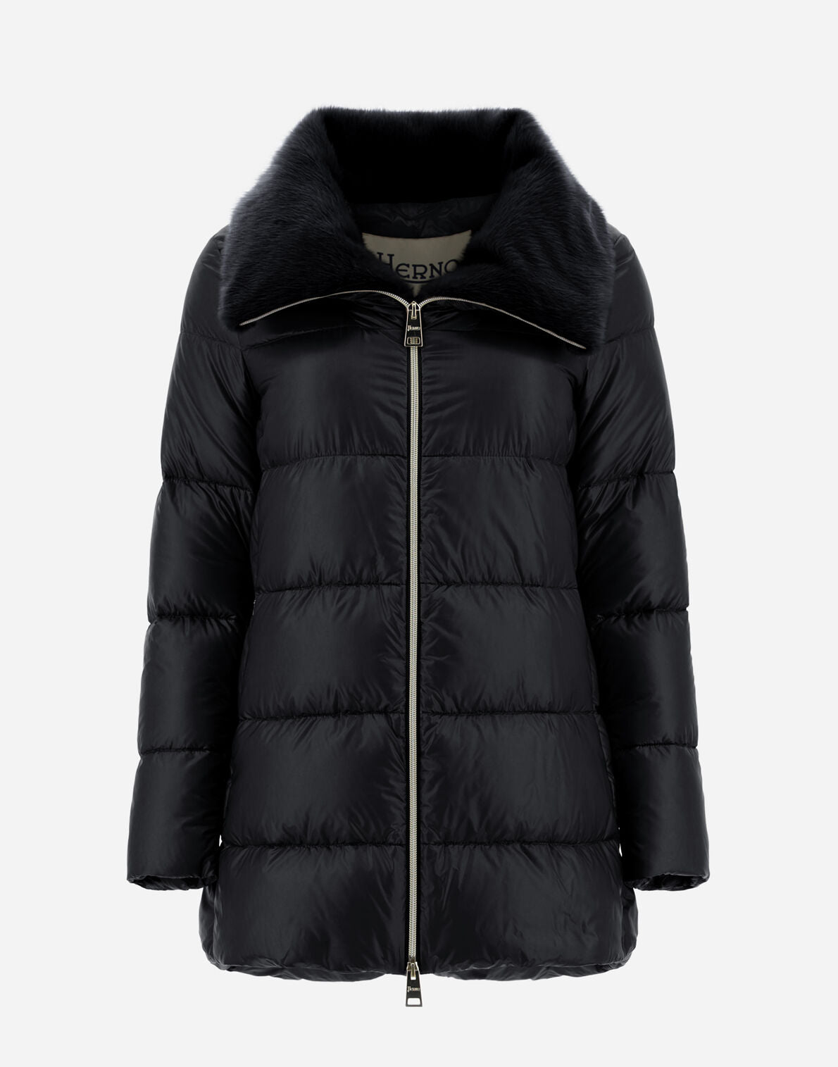 OVERSIZED ULTRALIGHT NYLON AND LADY JACKET - BLACK