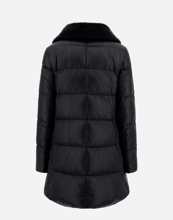 OVERSIZED ULTRALIGHT NYLON AND LADY JACKET - BLACK