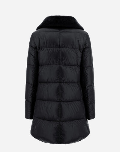 OVERSIZED ULTRALIGHT NYLON AND LADY JACKET - BLACK