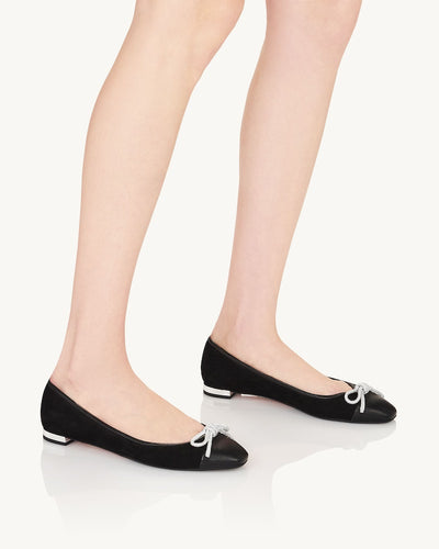 PARISINA CRYSTAL BALLET FLAT - BLACK
