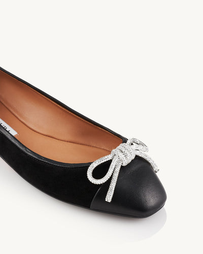 PARISINA CRYSTAL BALLET FLAT - BLACK
