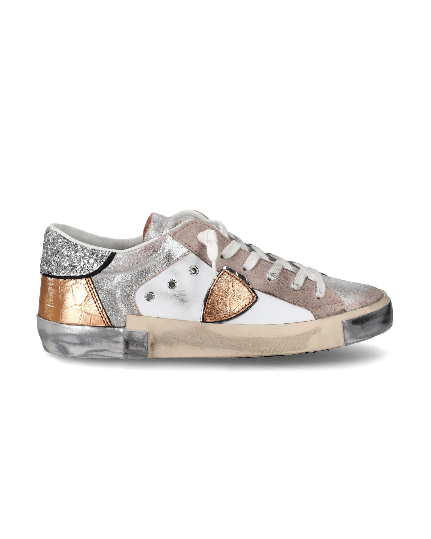 Women’s Prsx Low-Top Sneakers in Leather - White Pink