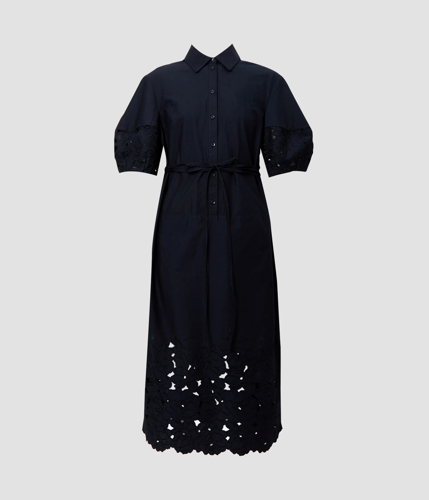 Short Sleeve Midi Dress - Navy