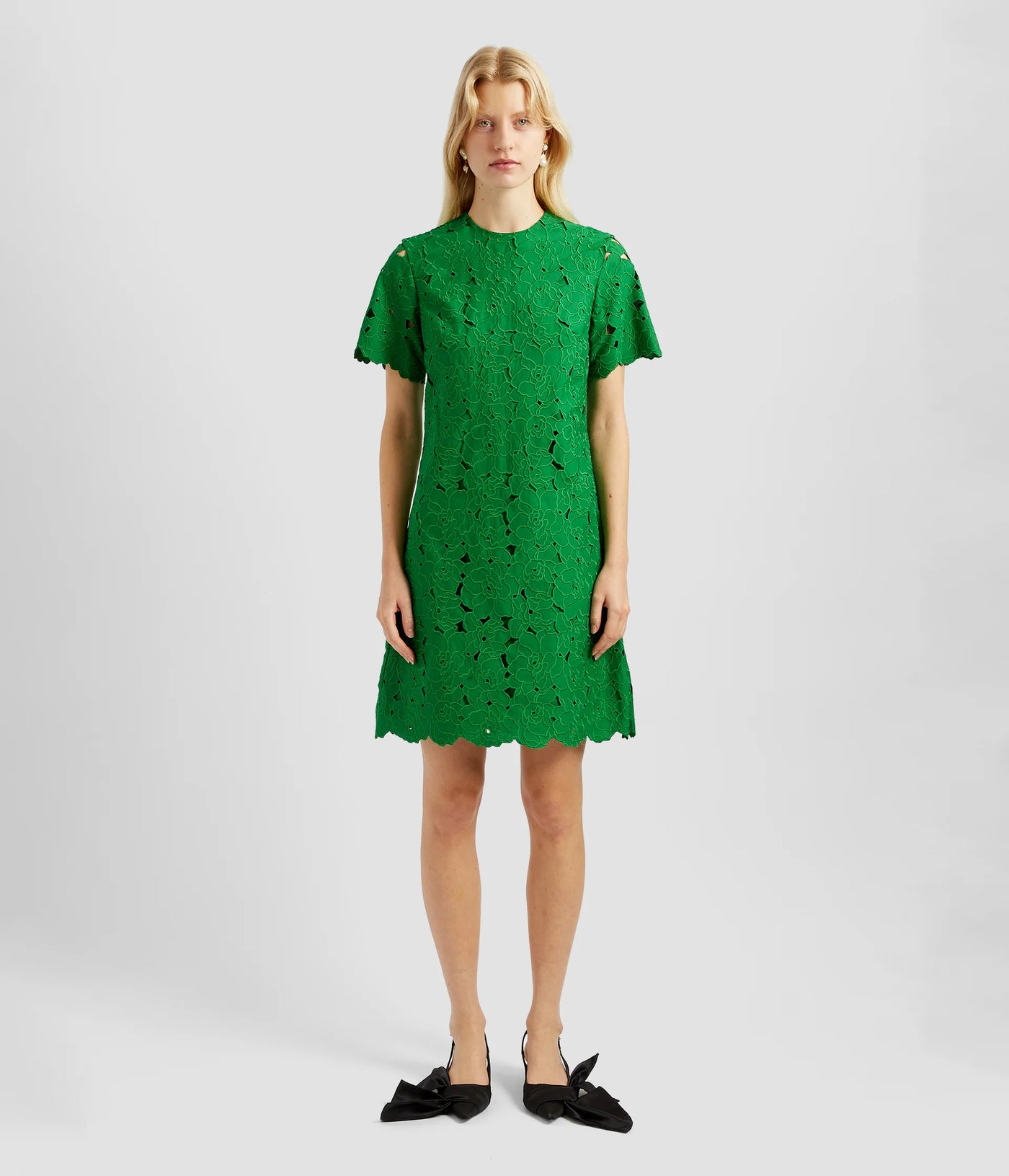 Short Sleeve Mini Dress - Green