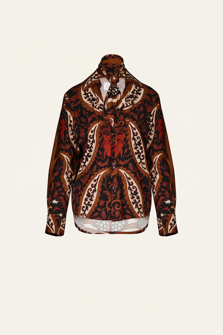 Hacia Puerto Shirt - Black/Mocca/Sand/Red