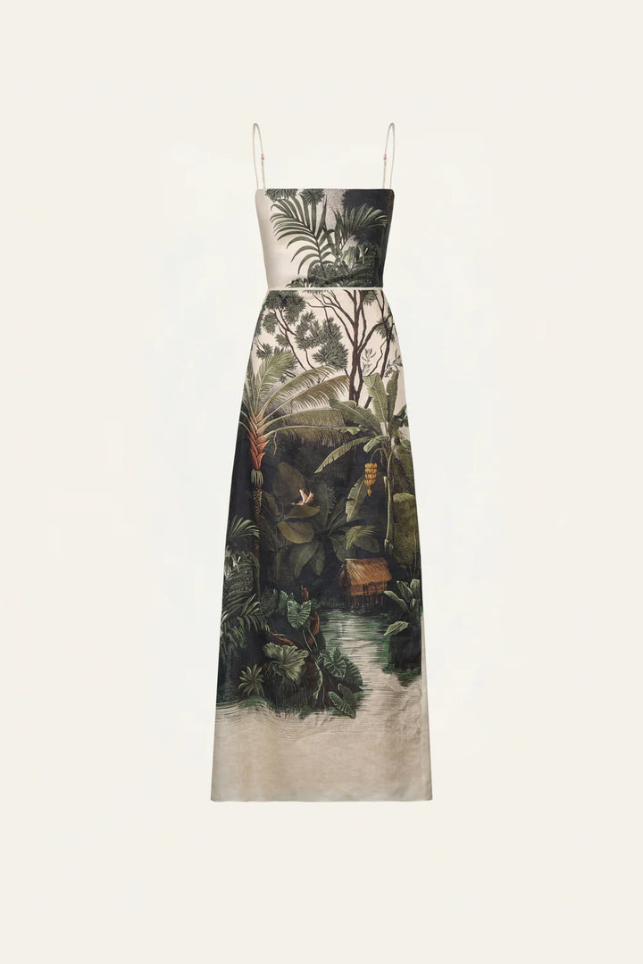 Andean Mythology Dress - Green Print