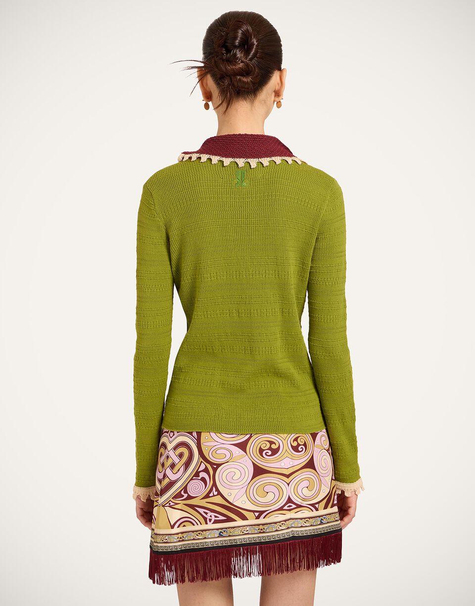 Picket Polo Jumper - Lime