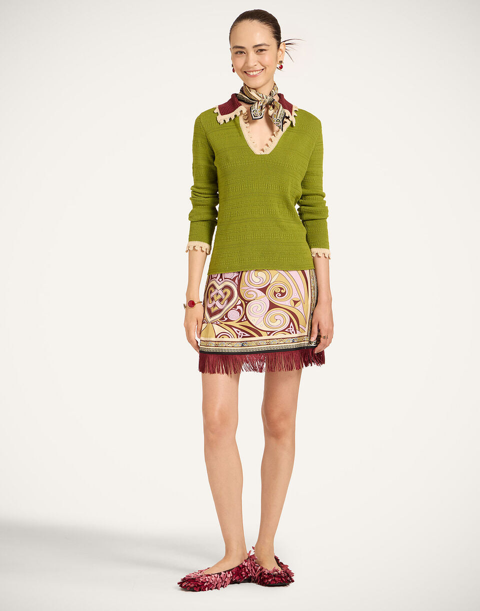Picket Polo Jumper - Lime