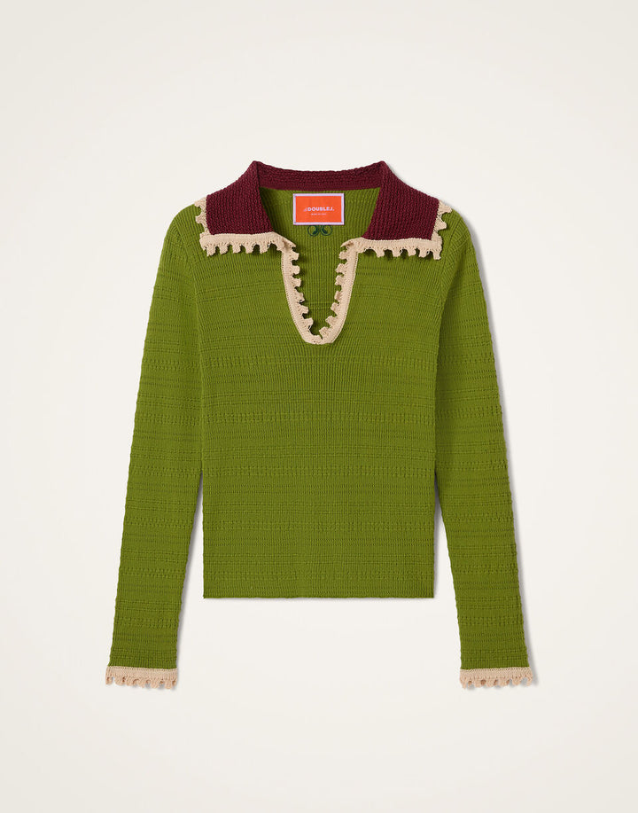 Picket Polo Jumper - Lime
