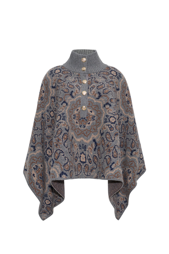 Pagoda Cape - Grey Multi