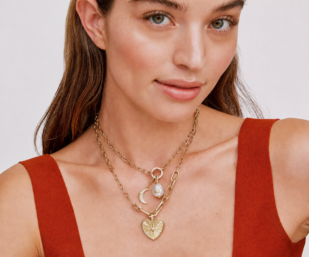 Galaxy Crescent Moon Necklace Medallion