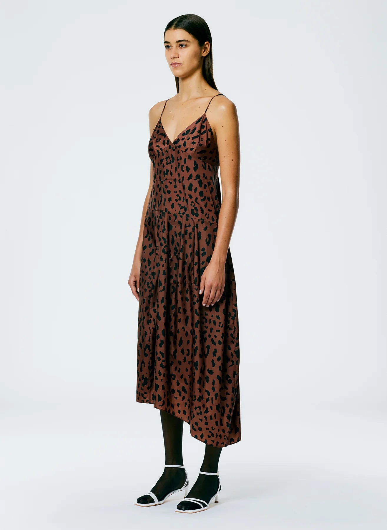 Recycled Sporty Nylon Cheetah Cami Dress - Brown Multi