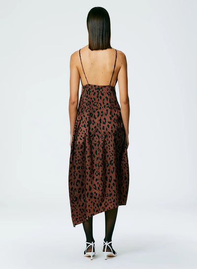 Recycled Sporty Nylon Cheetah Cami Dress - Brown Multi