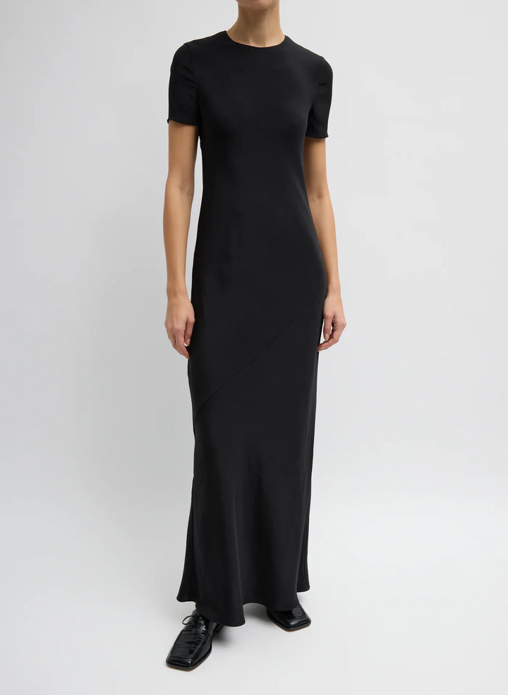 4-Ply Silk Bias Dress - Black