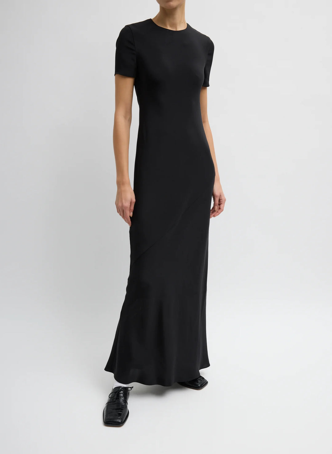 4-Ply Silk Bias Dress - Black