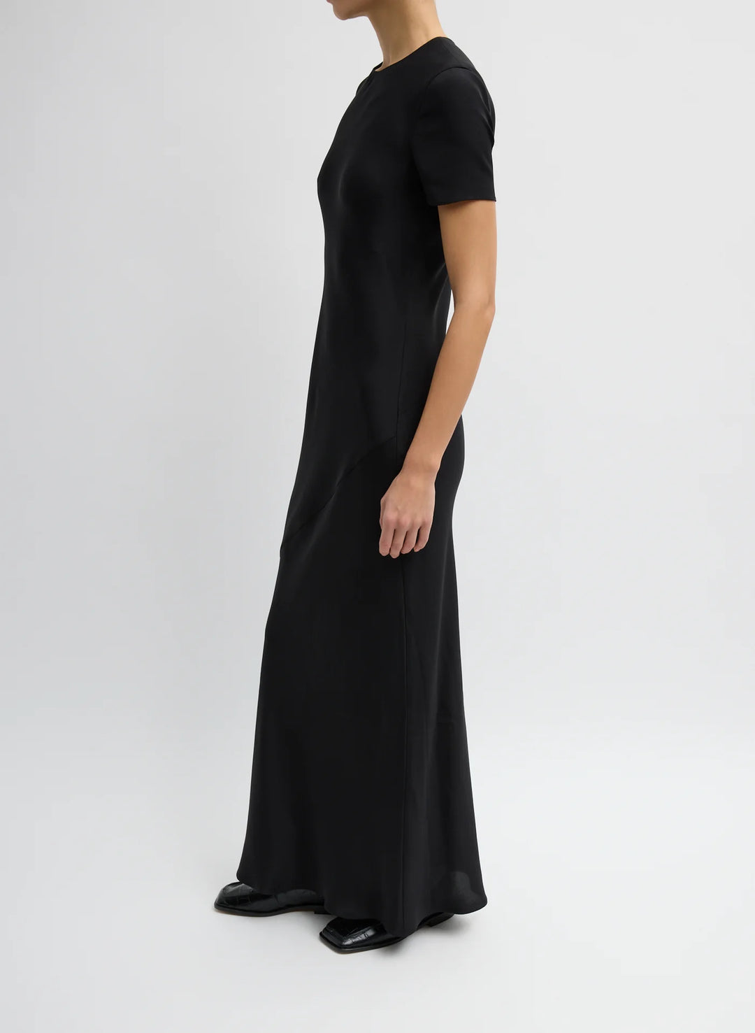 4-Ply Silk Bias Dress - Black