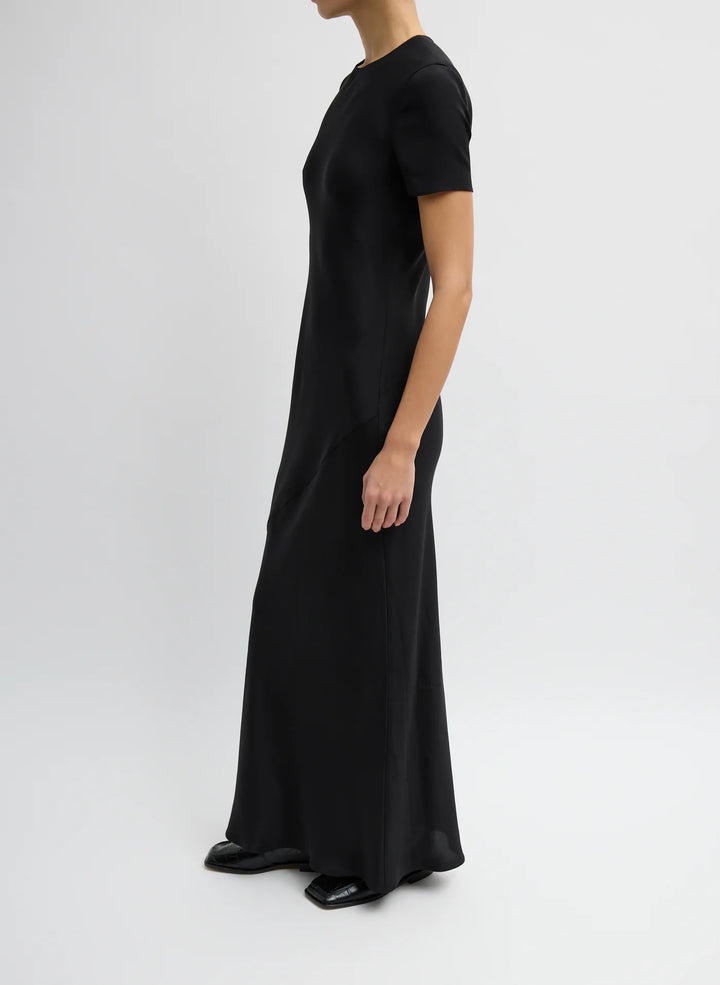 4-Ply Silk Bias Dress - Black
