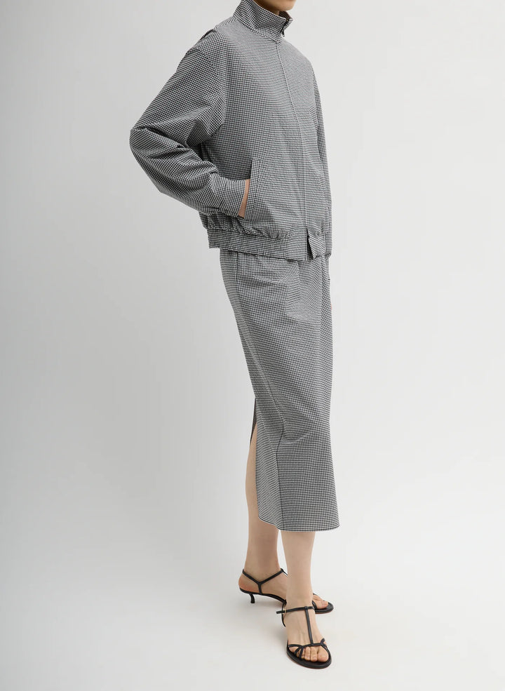 Tech Gingham Slip Skirt - Black/White