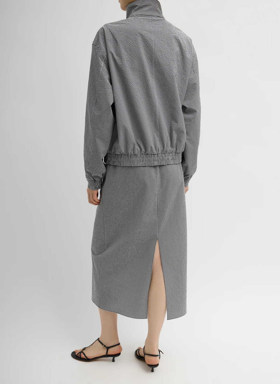 Tech Gingham Slip Skirt - Black/White