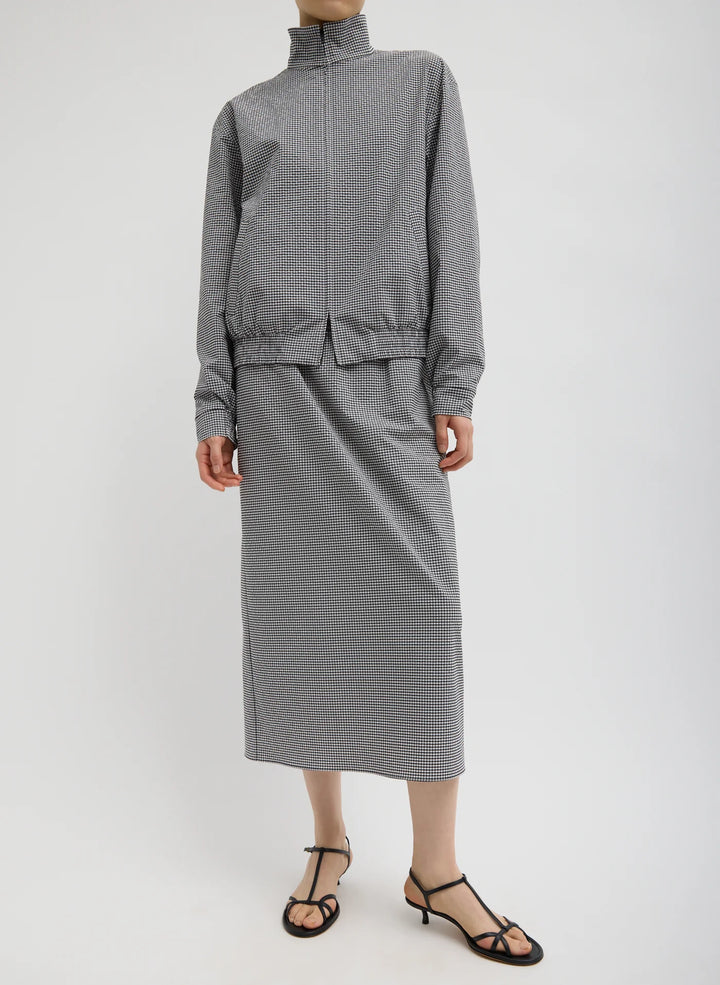 Tech Gingham Slip Skirt - Black/White