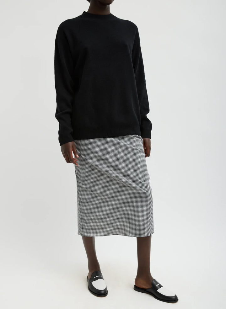 Tech Gingham Slip Skirt - Black/White