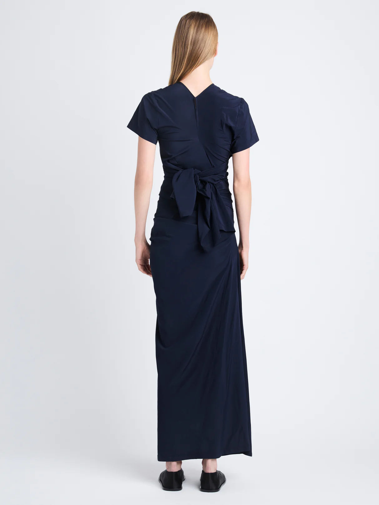 Sidney Dress in Silk Viscose - Navy