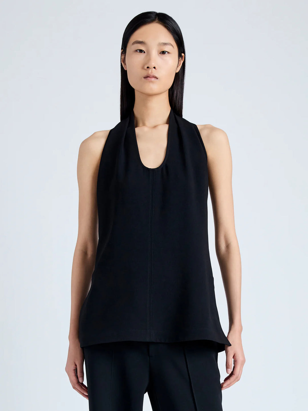 Miller Top in Light Matte Viscose Crepe - Black