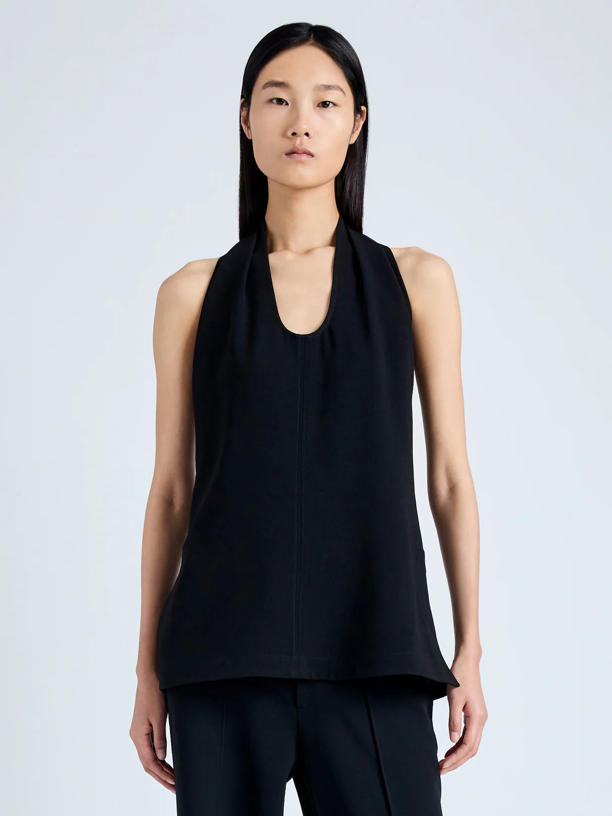 Miller Top in Light Matte Viscose Crepe - Black