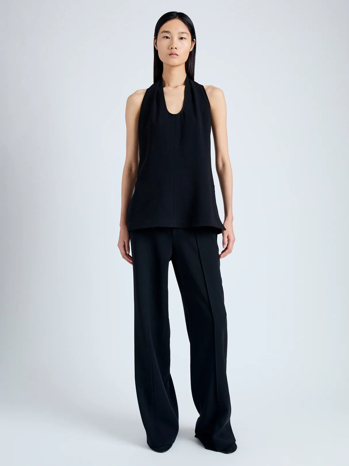 Miller Top in Light Matte Viscose Crepe - Black