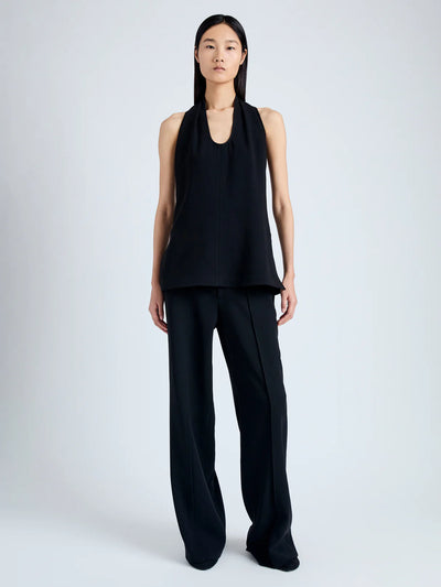 Miller Top in Light Matte Viscose Crepe - Black