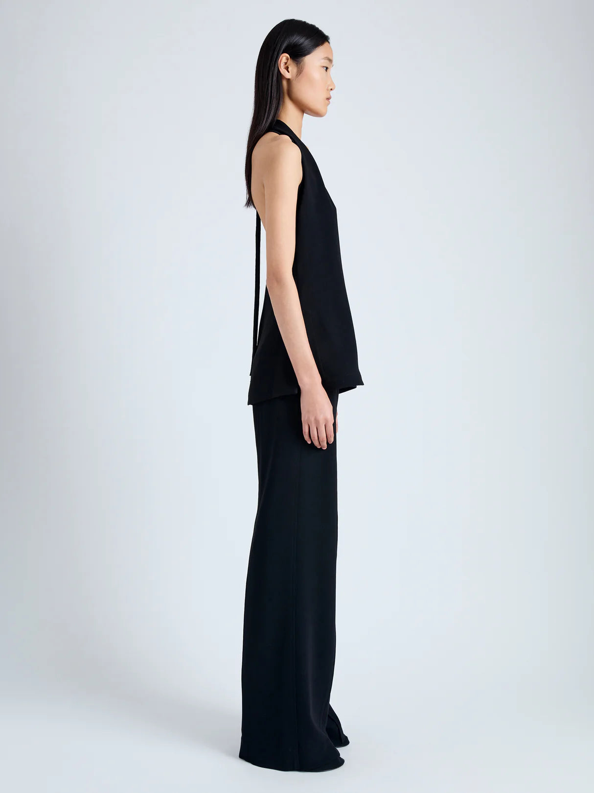 Miller Top in Light Matte Viscose Crepe - Black