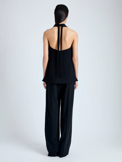 Miller Top in Light Matte Viscose Crepe - Black