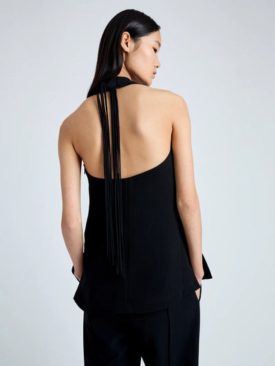 Miller Top in Light Matte Viscose Crepe - Black